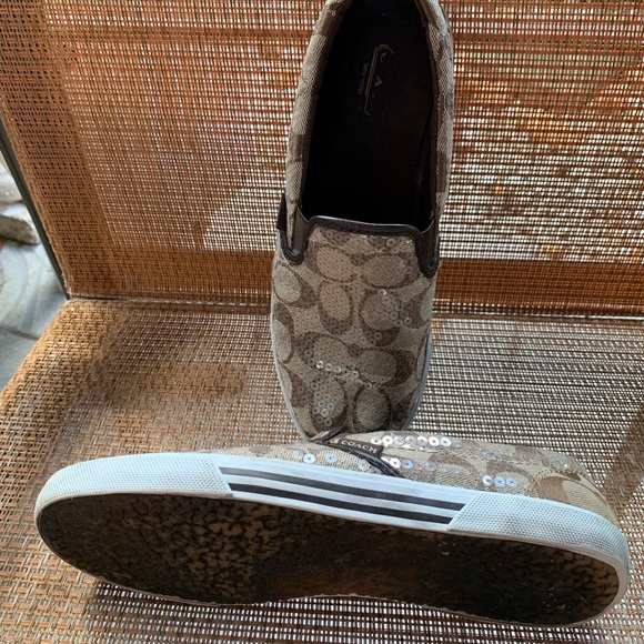 COACH ladies slip on sequins sneakers 7 1/2 - Picture 10 of 12